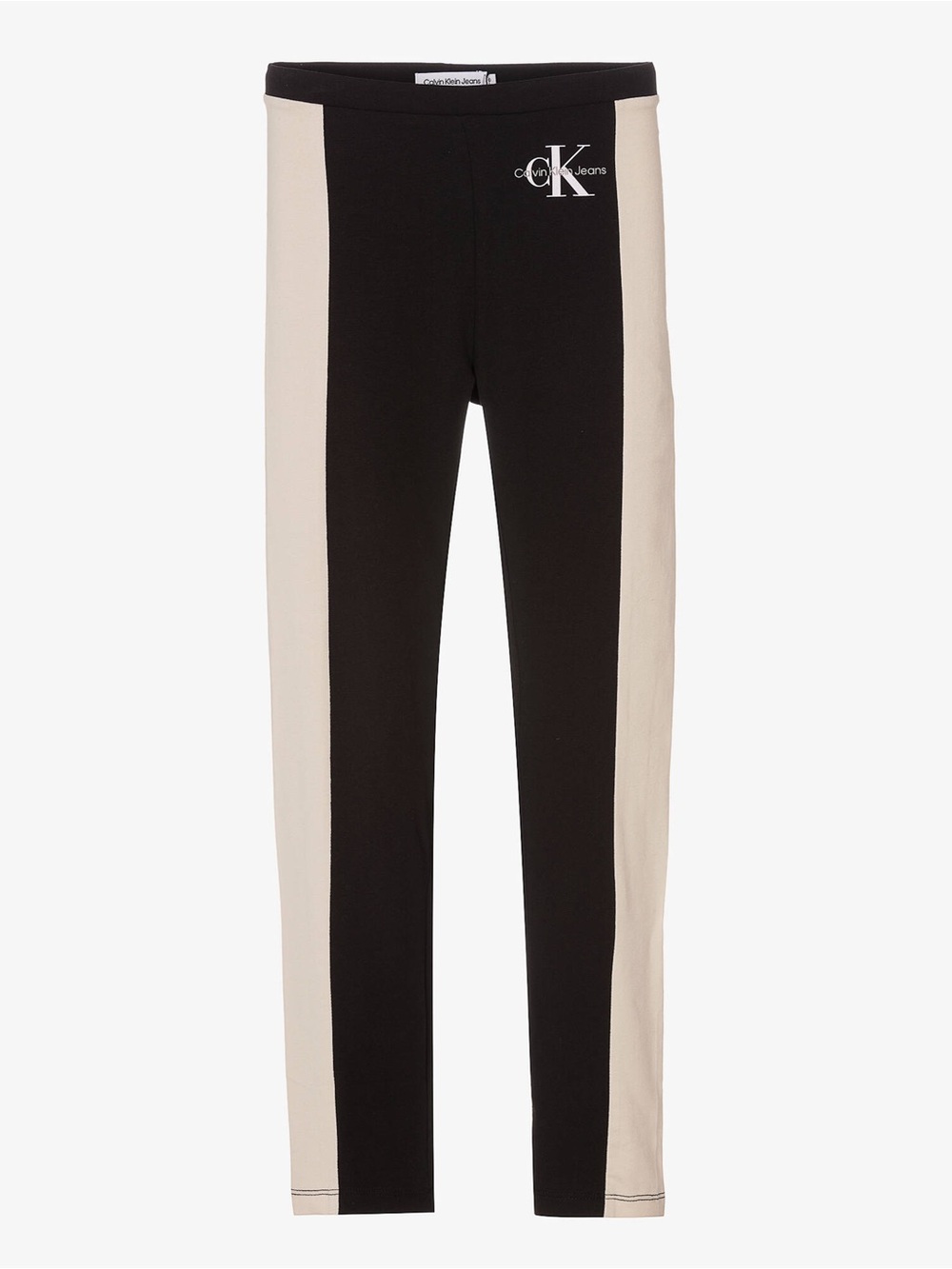 Calvin Klein Jeans Black and White Side-Stripe Girls' Leggings size 6 years